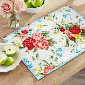 THE PIONEER WOMAN | Set of 2 Sweet Rose Quilted Reversible Placemats NWOT